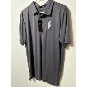 Travis Mathew Polo Shirt Mens Large Gray Embroidered Golfer Golf Performance